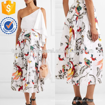 Plissado Impresso Algodão-poplin Midi Saia Fabricação Atacado Moda Feminina Vestuário (TA3030S)